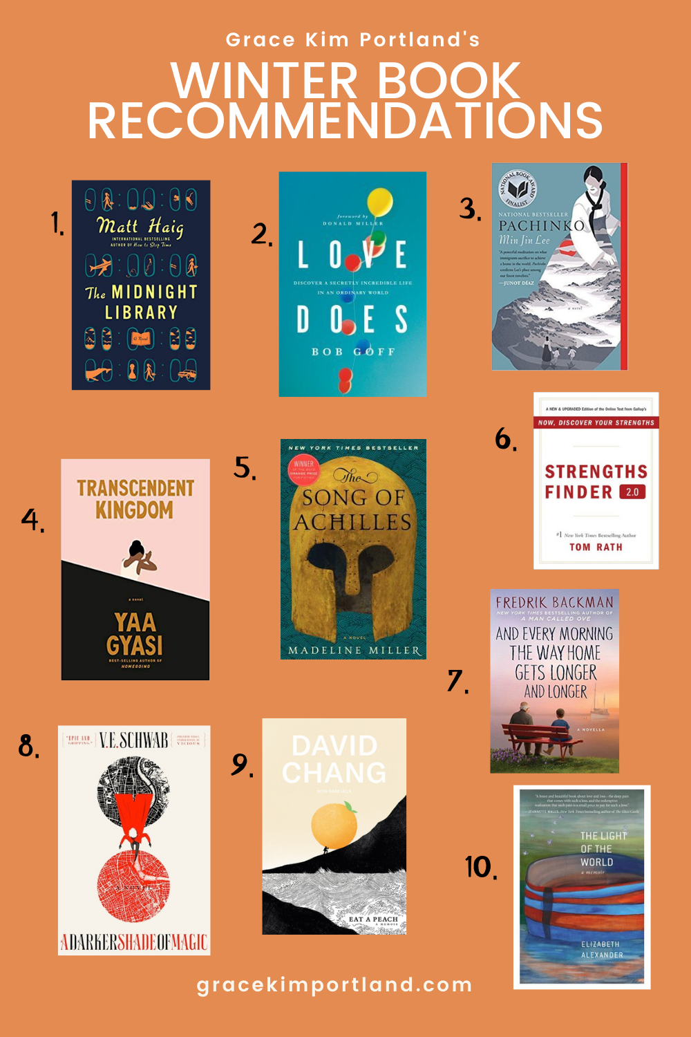 2021 Book recommendations by Grace Kim Portland